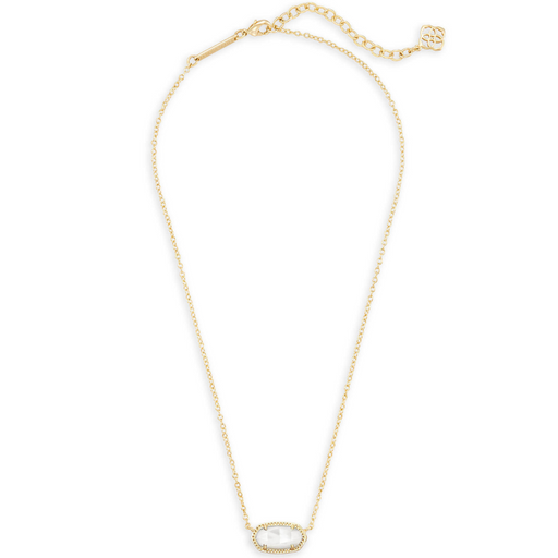 Kendra Scott Elisa Gold Pendant Necklace in Ivory Mother of Pearl