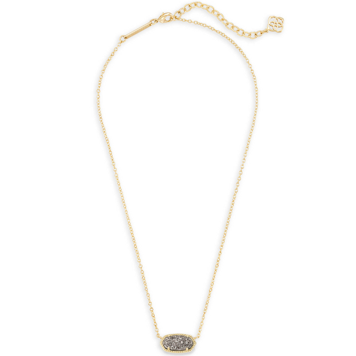 Kendra Scott Elisa Gold Pendant Necklace in Platinum Drusy