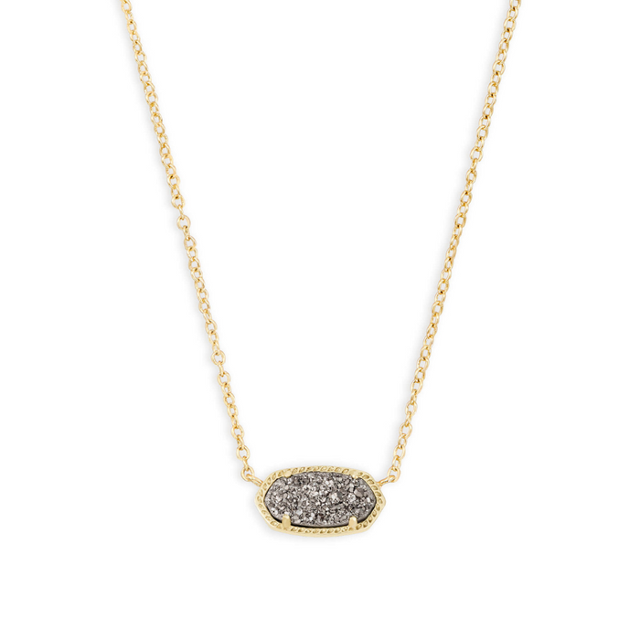 Kendra Scott Elisa Gold Pendant Necklace in Platinum Drusy