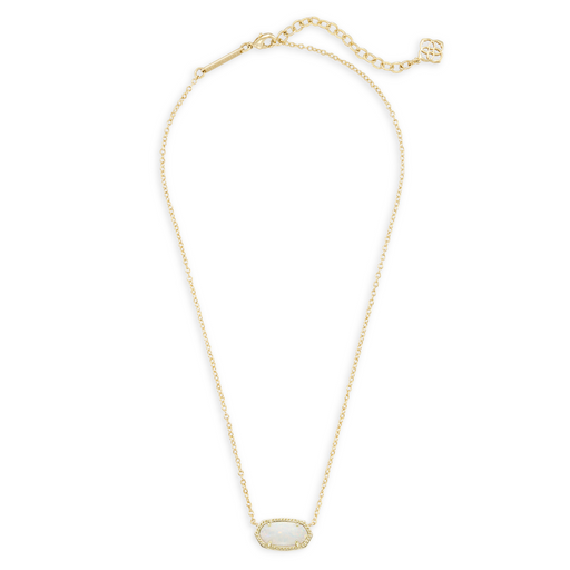 Kendra Scott Elisa Gold Pendant Necklace in White Opal