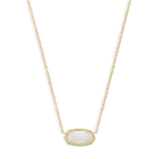 Kendra Scott Elisa Gold Pendant Necklace in White Opal