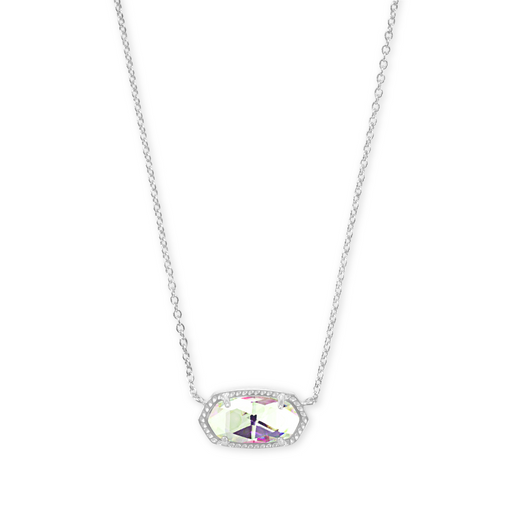 Kendra Scott Elisa Silver Pendant Necklace in Dichroic Glass