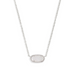 Kendra Scott Elisa Silver Pendant Necklace in Iridescent Drusy