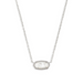 Kendra Scott Elisa Silver Pendant Necklace in Ivory Mother of Pearl