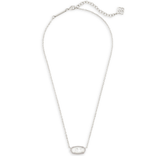 Kendra Scott Elisa Silver Pendant Necklace in Ivory Mother of Pearl