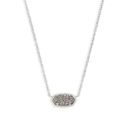 Kendra Scott Elisa Silver Pendant Necklace in Platinum Drusy