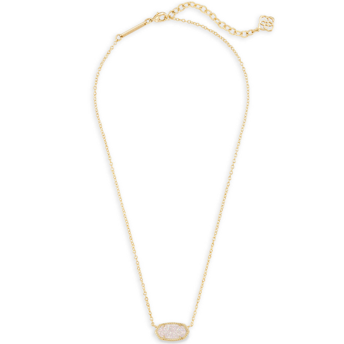 Kendra Scott Elisa Gold Pendant Necklace in Iridescent Drusy