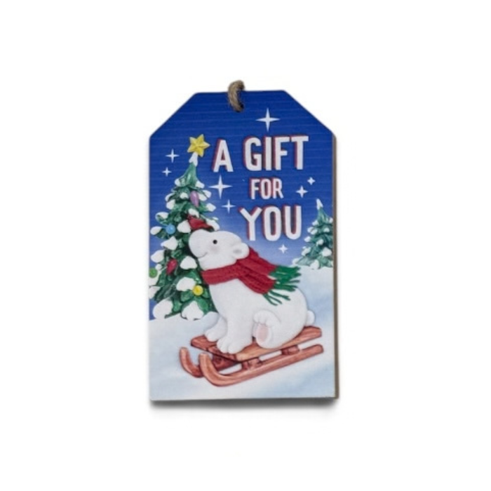 A Gift for You Polar Bear Gift Tag Ornament