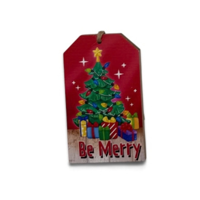 Be Merry Christmas Tree Gift Tag Ornamen