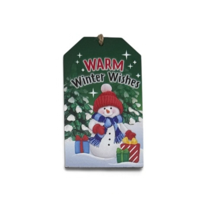 Warm Winter Wishes Snowman Gift Tag Ornament