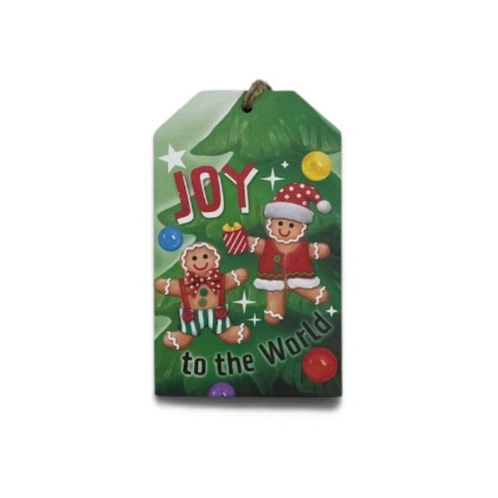 Joy to the World Gingerbread Gift Tag Ornament