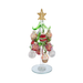 Sweet Glass Christmas Tree with Red Star Ornaments