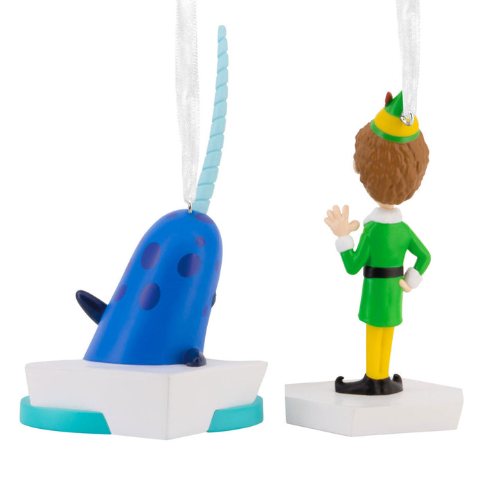 Elf Buddy the Elf™ and Narwhal Hallmark Ornaments, Set of 2
