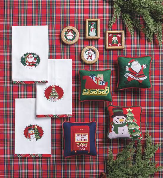 Holiday Needlepoint Mini Pillow