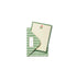 Green striped napkin with a white center featuring a red rose design on a white background