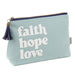 Faith, Hope, Love Blue Canvas Pouch