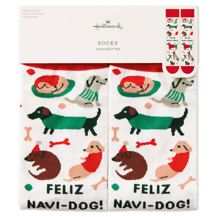 Feliz Navi-dog Funny Novelty Socks