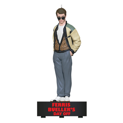 Figure of a character from 'Ferris Bueller's Day Off' with a standee displaying the title.