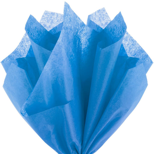 Blue tissue paper on a white background