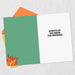 Greeting card with flames and text on a white background