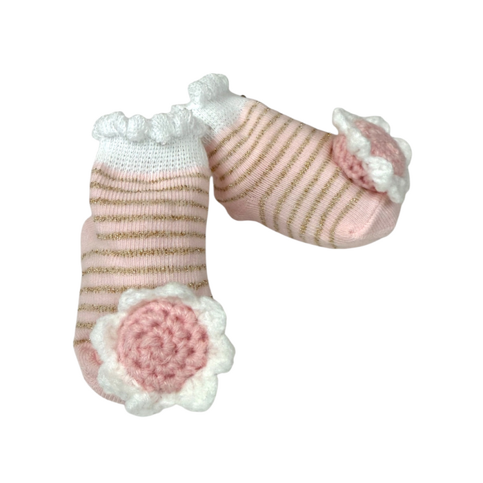 Flower Crochet Rattle Toe Socks