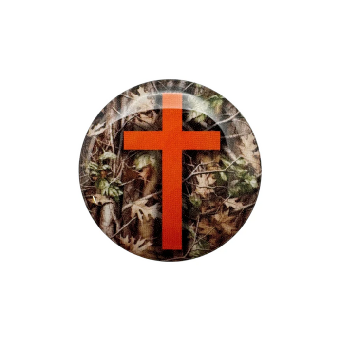 Forest Camo Cross Tap To Pray™ Prayer Tag Sticker