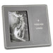 Gray photo frame with 'Forever Loved' text and a paw print, containing a black and white photo of a person and a dog.