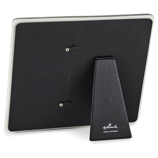 Black photo frame with stand on a white background