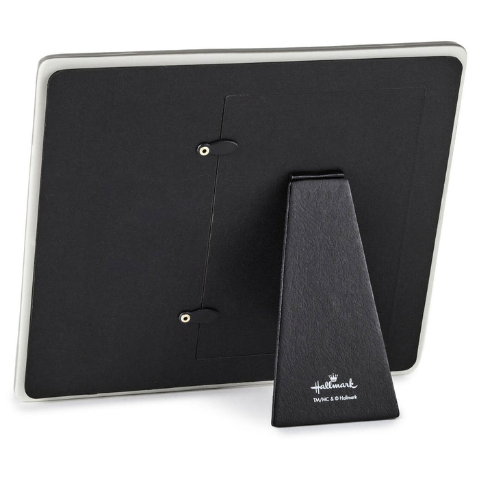 Black photo frame with stand on a white background