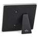 Black photo frame with stand on a white background