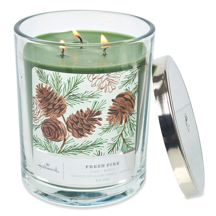 Fresh Pine Scented 3-Wick Candle, 16 oz.