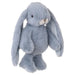 Plush toy rabbit in blue on a white background