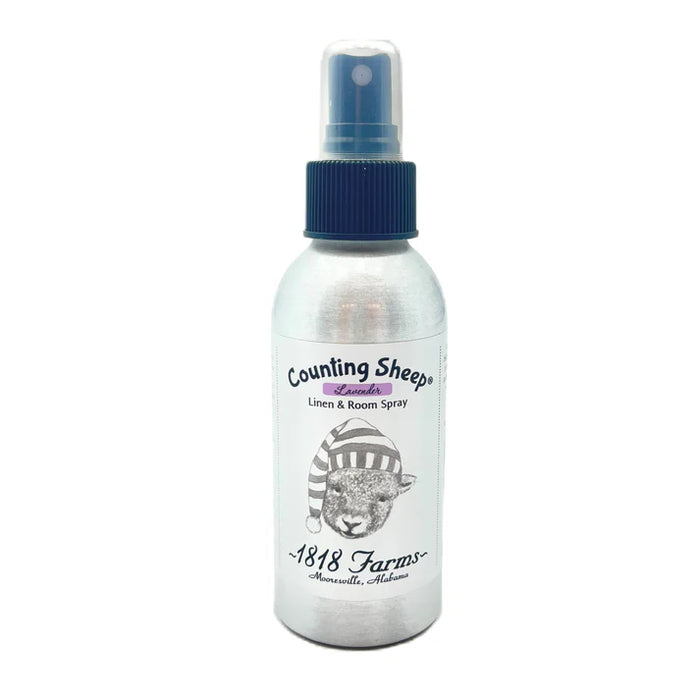 Bottle of Counting Sheep Linen & Room Spray on a white background