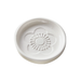 White ceramic bowl with floral design on a white background