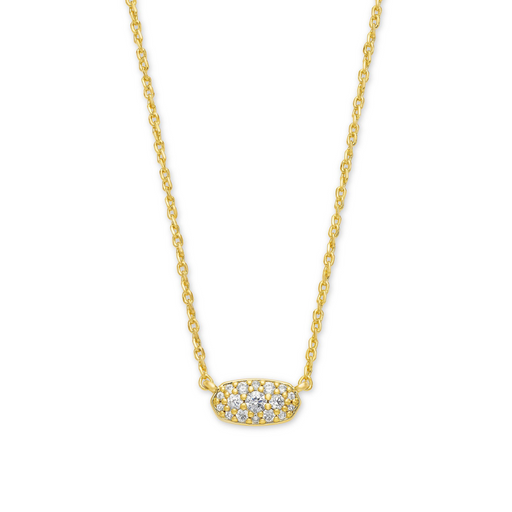 Kendra Scott Grayson Gold Pendant Necklace in White Crystal
