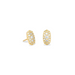 Kendra Scott Grayson Gold Stud Earrings in White Crystal