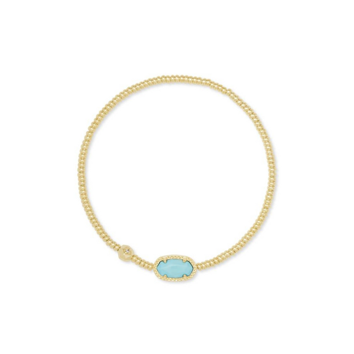 Kendra Scott Grayson Gold Stretch Bracelet in Light Blue Magnesite