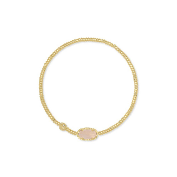 Kendra Scott Grayson Gold Stretch Bracelet in Rose Quartz
