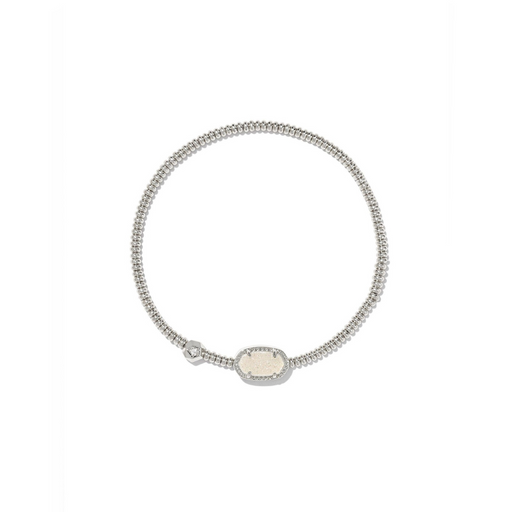 Kendra Scott Grayson Silver Stretch Bracelet in Iridescent Drusy