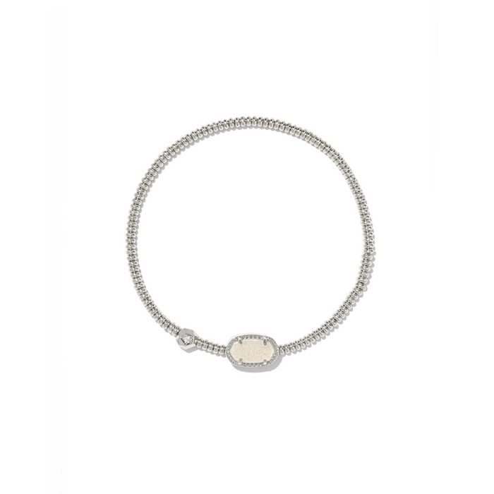 Kendra Scott Grayson Silver Stretch Bracelet in Iridescent Drusy