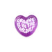 Purple heart-shaped object with 'Groove is in the Heart' text on a white background