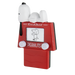 A red Magic Etch A Sketch screen toy featuring Snoopy and Woodstock figures on top, with 'PEANUTS' printed on the front, set against a plain white background.