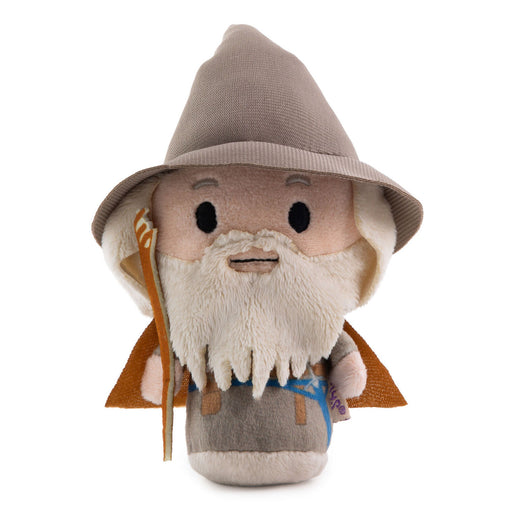 Plush toy of a character with a hood and beard on a white background