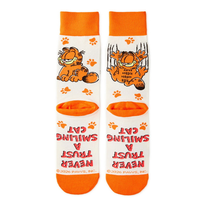 Garfield Poses and Paw Prints Novelty Crew Socks
