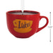Red mug ornament with 'Luke's' logo and measurement label on a white background