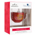 Red coffee mug ornament with 'Luke's' logo in a Hallmark packaging