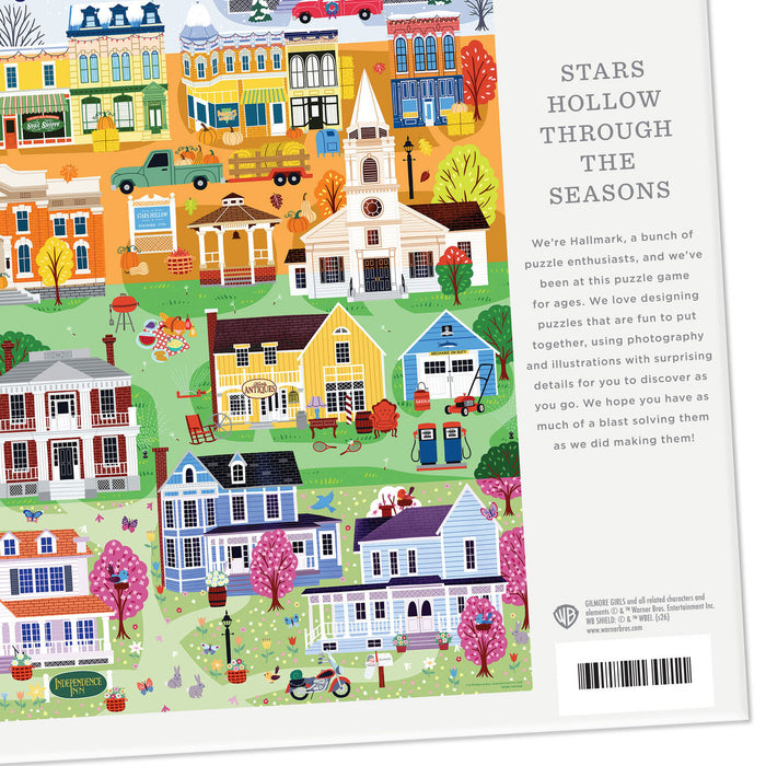 Colorful illustration of a town with houses and trees, featuring text on the right side.