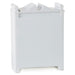 White decorative item with a triangular top on a white background
