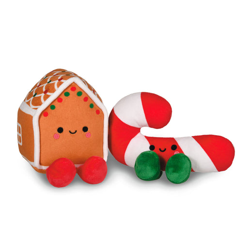 Better Together Gingerbread House and Candy Cane Magnetic Plush Pair