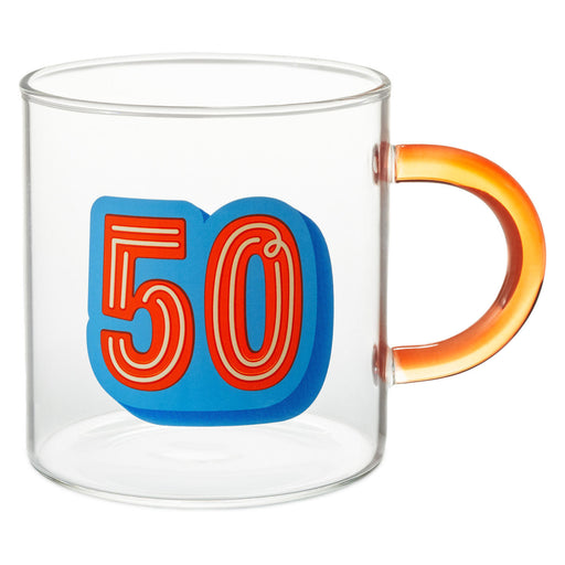 Glass 50th Birthday Mug
